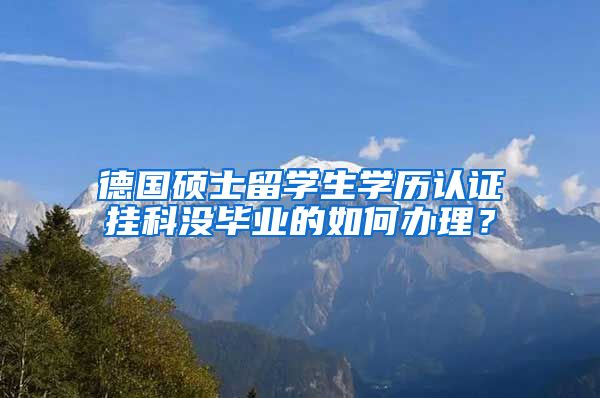 德国硕士留学生学历认证挂科没毕业的如何办理？