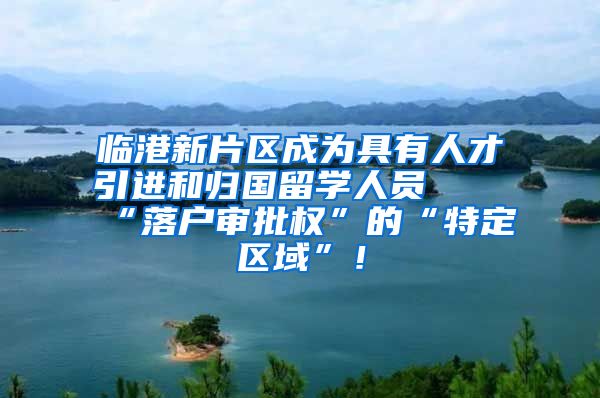 临港新片区成为具有人才引进和归国留学人员  “落户审批权”的“特定区域”！