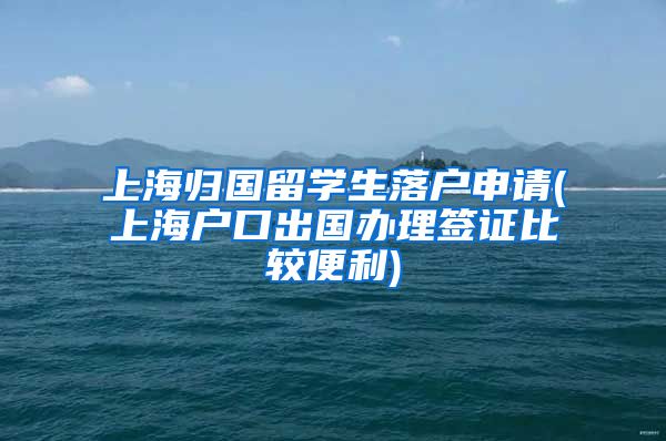 上海归国留学生落户申请(上海户口出国办理签证比较便利)