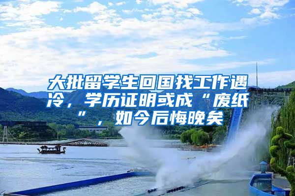 大批留学生回国找工作遇冷，学历证明或成“废纸”，如今后悔晚矣