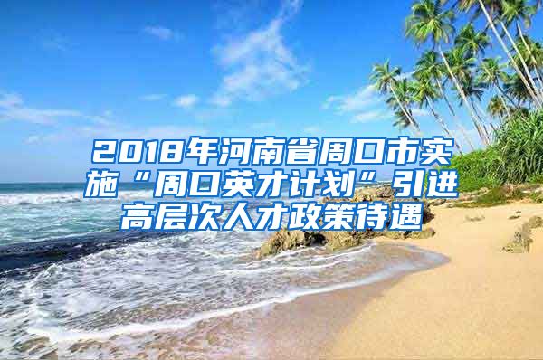 2018年河南省周口市实施“周口英才计划”引进高层次人才政策待遇