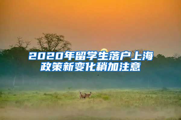 2020年留学生落户上海政策新变化稍加注意