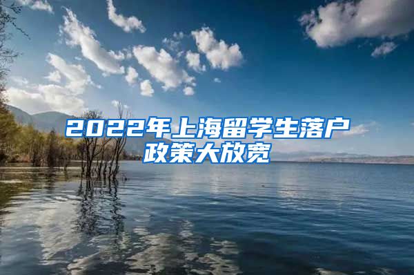 2022年上海留学生落户政策大放宽