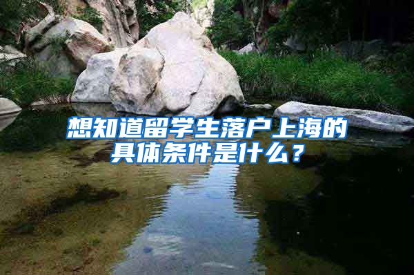 想知道留学生落户上海的具体条件是什么？