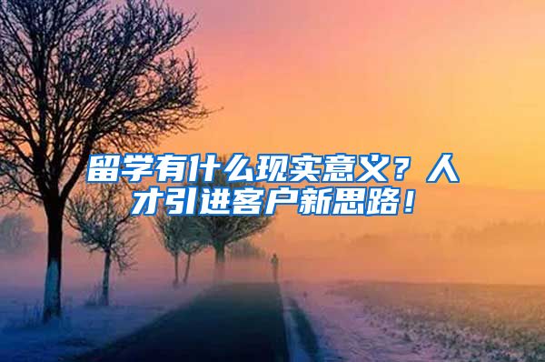 留学有什么现实意义？人才引进客户新思路！