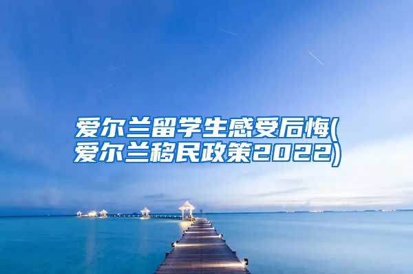 爱尔兰留学生感受后悔(爱尔兰移民政策2022)