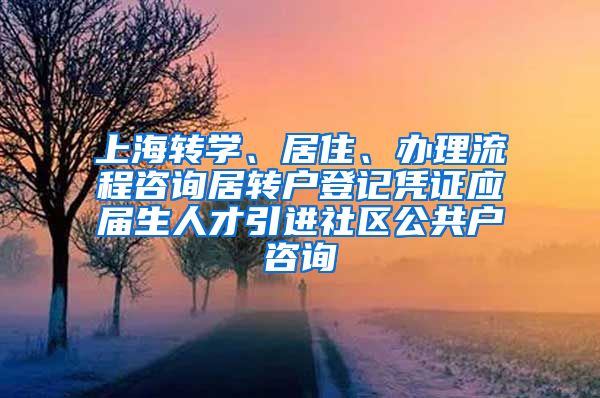 上海转学、居住、办理流程咨询居转户登记凭证应届生人才引进社区公共户咨询