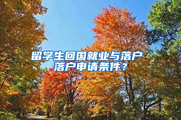 留学生回国就业与落户 落户申请条件？