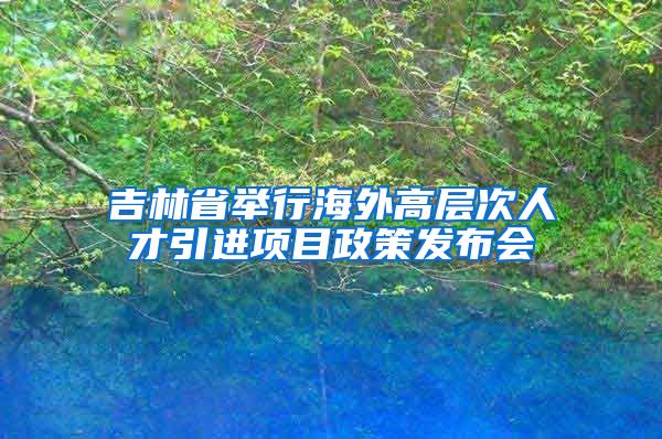 吉林省举行海外高层次人才引进项目政策发布会