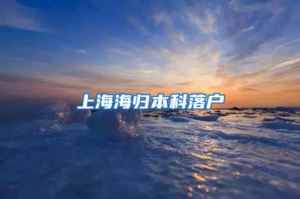 上海海归本科落户