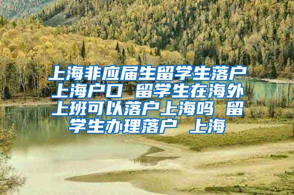 上海非应届生留学生落户上海户口 留学生在海外上班可以落户上海吗 留学生办理落户 上海