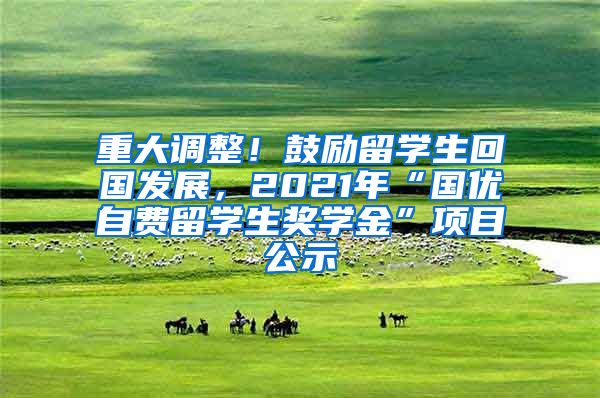 重大调整！鼓励留学生回国发展，2021年“国优自费留学生奖学金”项目公示