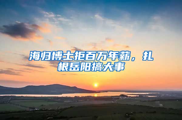 海归博士拒百万年薪，扎根岳阳搞大事