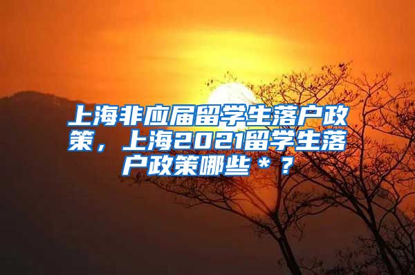 上海非应届留学生落户政策，上海2021留学生落户政策哪些＊？