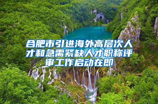 合肥市引进海外高层次人才和急需紧缺人才职称评审工作启动在即