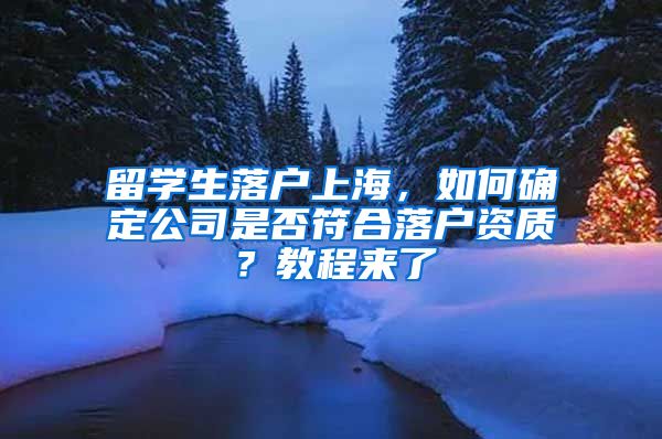 留学生落户上海，如何确定公司是否符合落户资质？教程来了