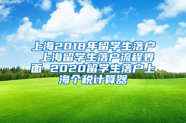 上海2018年留学生落户 上海留学生落户流程界面 2020留学生落户上海个税计算器