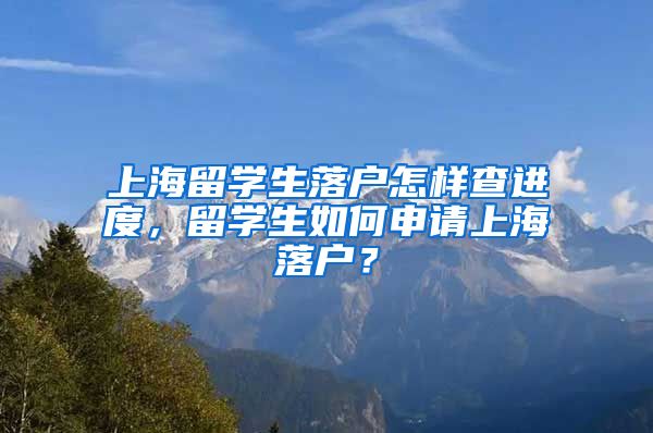 上海留学生落户怎样查进度，留学生如何申请上海落户？