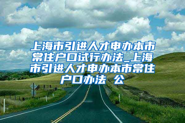 上海市引进人才申办本市常住户口试行办法_上海市引进人才申办本市常住户口办法 公