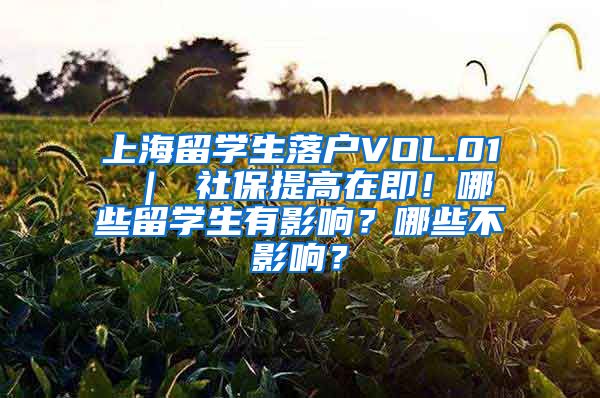 上海留学生落户VOL.01 ｜ 社保提高在即！哪些留学生有影响？哪些不影响？