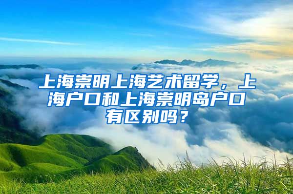 上海崇明上海艺术留学，上海户口和上海崇明岛户口有区别吗？