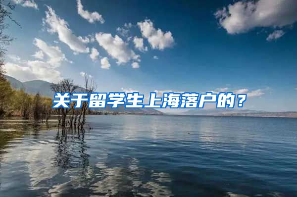 关于留学生上海落户的？