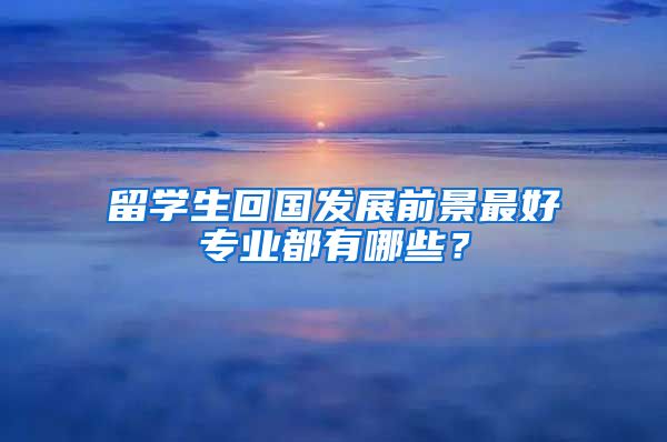 留学生回国发展前景最好专业都有哪些？