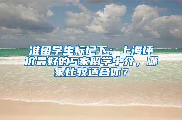 准留学生标记下：上海评价最好的5家留学中介，哪家比较适合你？