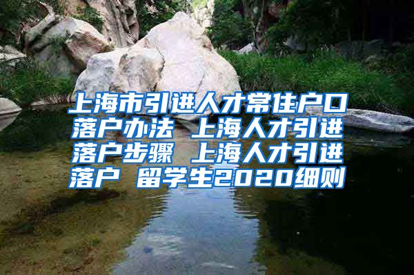 上海市引进人才常住户口落户办法 上海人才引进落户步骤 上海人才引进落户 留学生2020细则