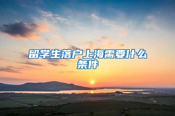 留学生落户上海需要什么条件