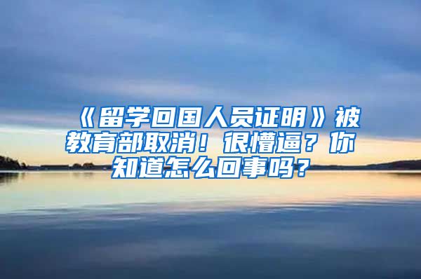 《留学回国人员证明》被教育部取消！很懵逼？你知道怎么回事吗？