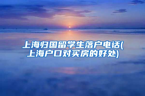 上海归国留学生落户电话(上海户口对买房的好处)