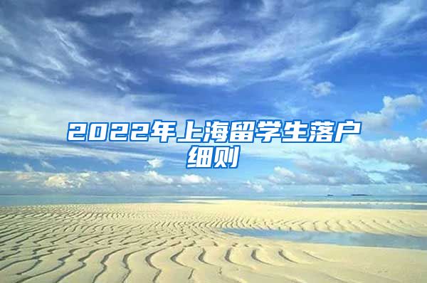 2022年上海留学生落户细则