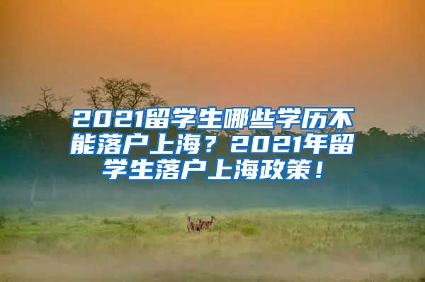 2021留学生哪些学历不能落户上海？2021年留学生落户上海政策！