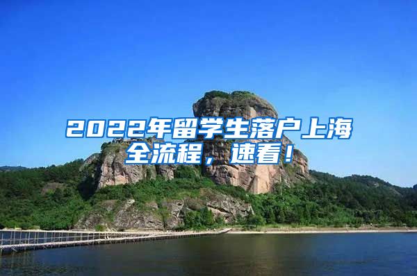 2022年留学生落户上海全流程，速看！