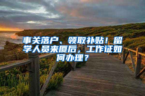 事关落户、领取补贴！留学人员来厦后，工作证如何办理？