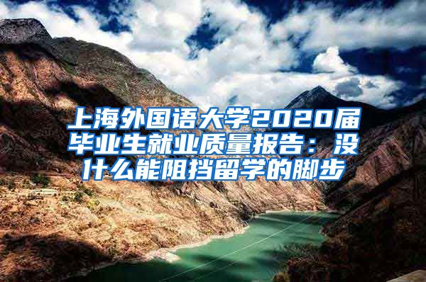 上海外国语大学2020届毕业生就业质量报告：没什么能阻挡留学的脚步