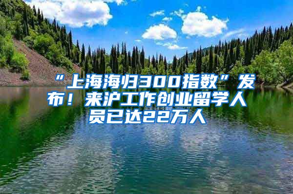 “上海海归300指数”发布！来沪工作创业留学人员已达22万人