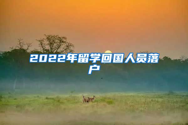 2022年留学回国人员落户