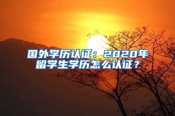 国外学历认证：2020年留学生学历怎么认证？