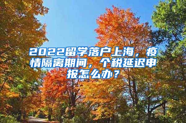 2022留学落户上海，疫情隔离期间，个税延迟申报怎么办？