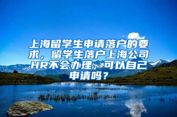 上海留学生申请落户的要求，留学生落户上海公司HR不会办理，可以自己申请吗？