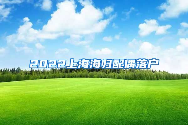 2022上海海归配偶落户