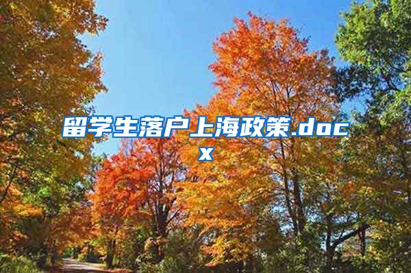 留学生落户上海政策.docx