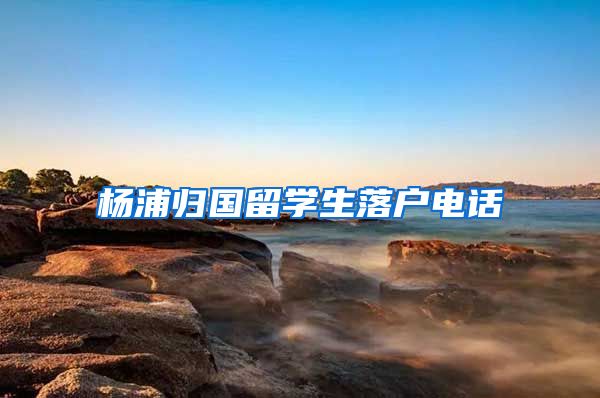 杨浦归国留学生落户电话