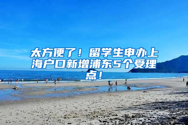 太方便了！留学生申办上海户口新增浦东5个受理点！