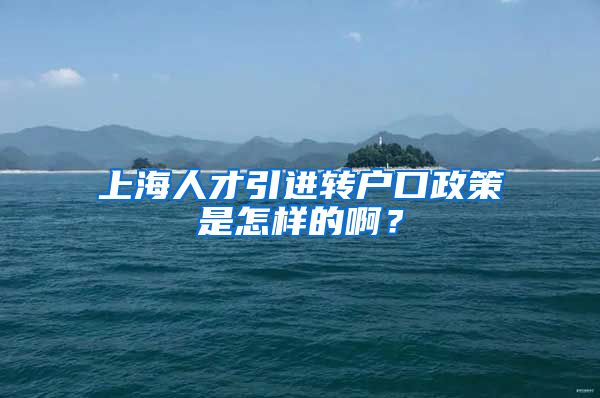 上海人才引进转户口政策是怎样的啊？