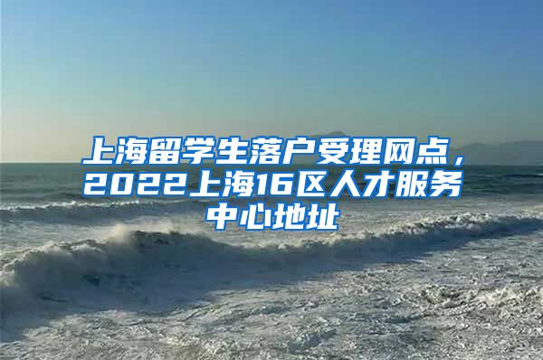 上海留学生落户受理网点，2022上海16区人才服务中心地址