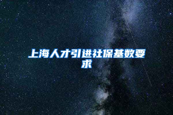 上海人才引进社保基数要求