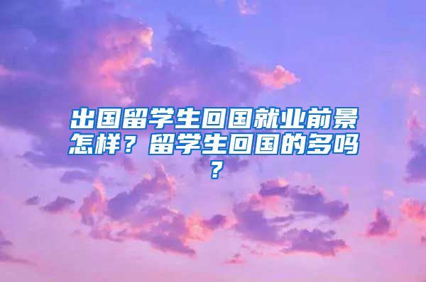 出国留学生回国就业前景怎样？留学生回国的多吗？